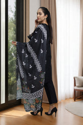 Premium 3-Piece Embroidered Cotton Suit – Soft Fabric with Boring Work | Naqshé